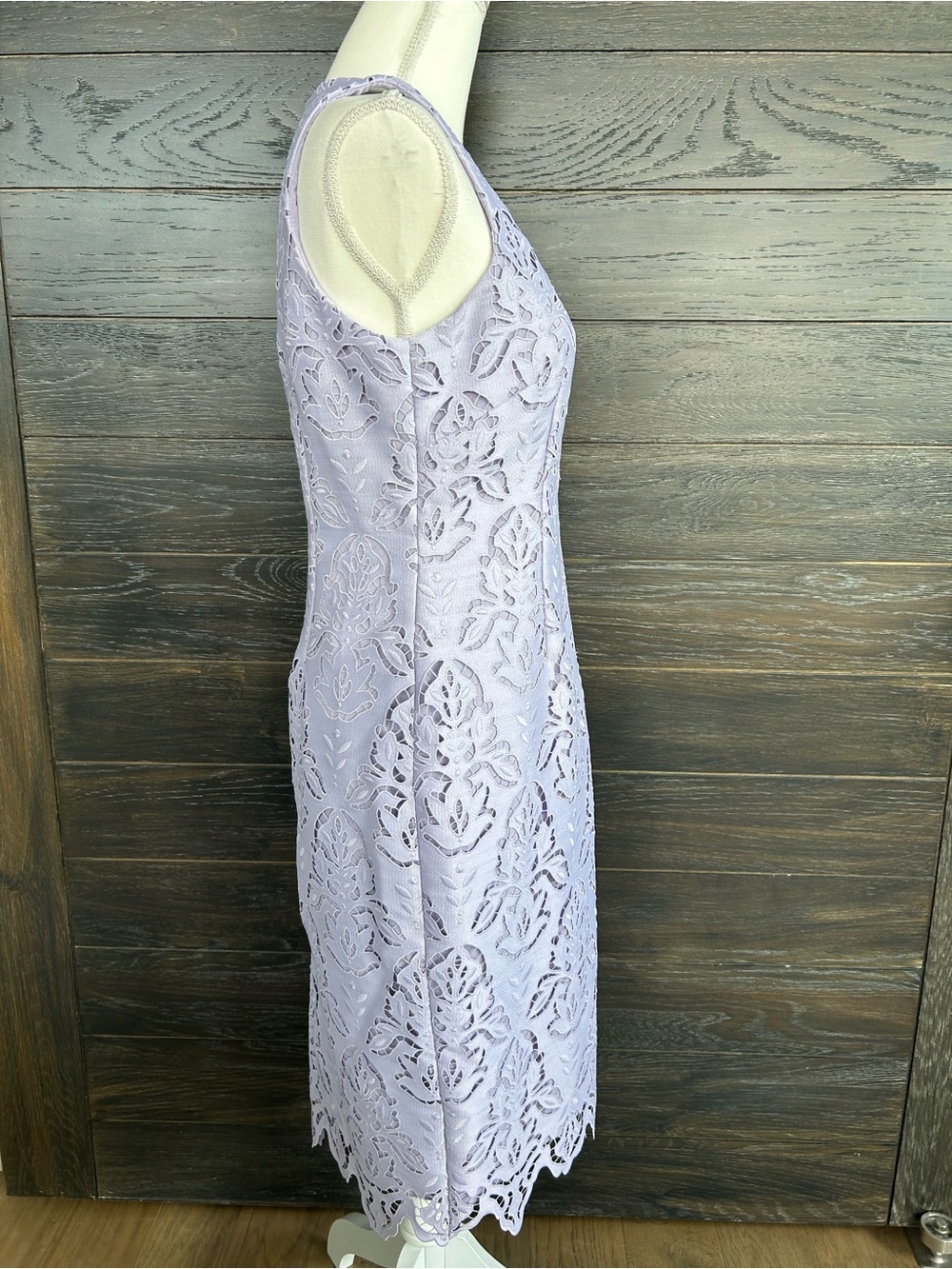 Antonio Melani Lace Sheath Midi Dress Lavender Size 4 - Picture 2 of 12